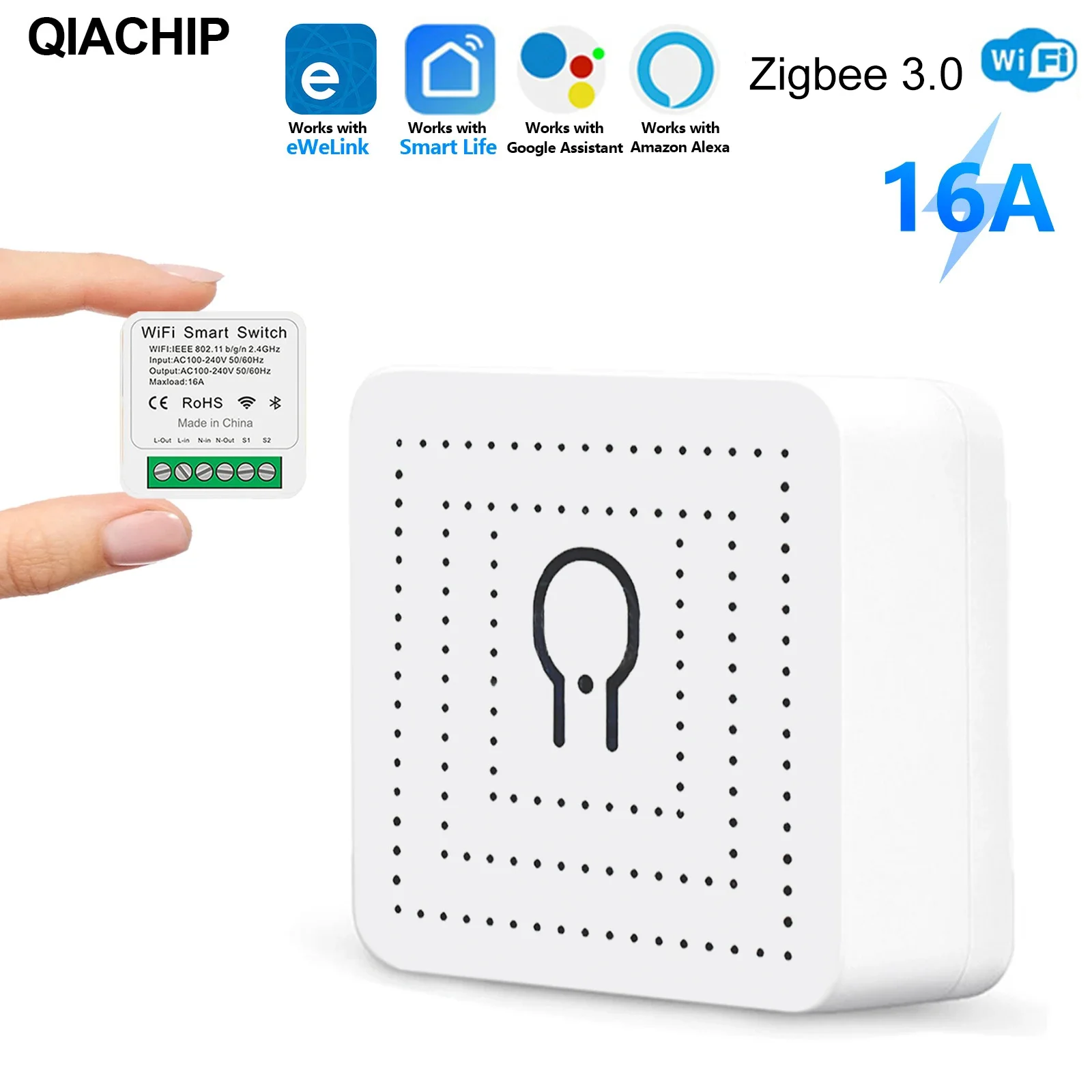 

ZigBee WiFi Smart Switch App Remote Control 16A DIY Switches Timer Module 2Way Work With Alexa Google Home