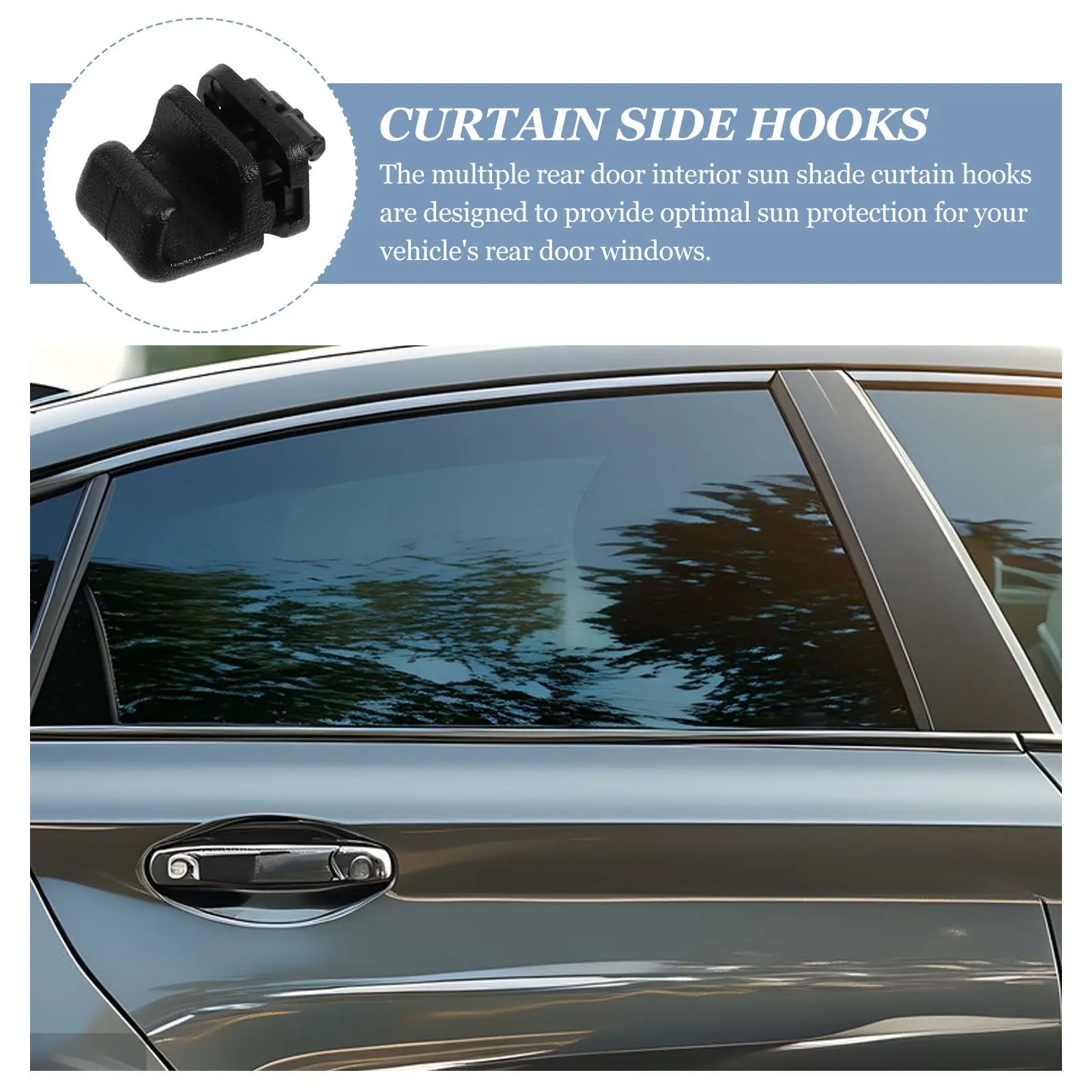 4Pcs Rear Door Curtain Hooks Plastic Interior Sun Shade Blind Drapery Hardware Replacement Parts for Car Windows - view 4