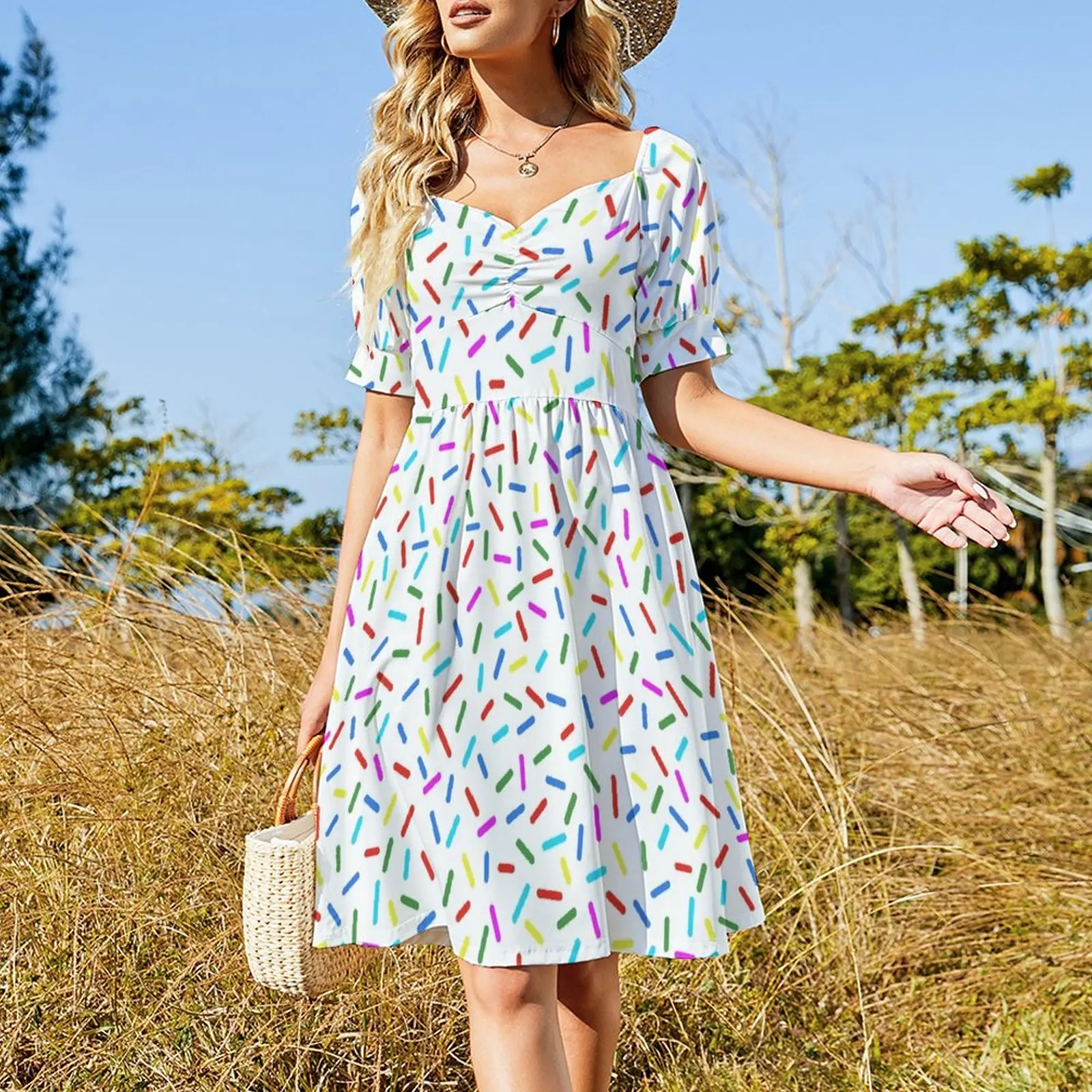 Bright Colorful Rainbow Sprinkles Dress summer women's suit clothes summer outfits for women 2023