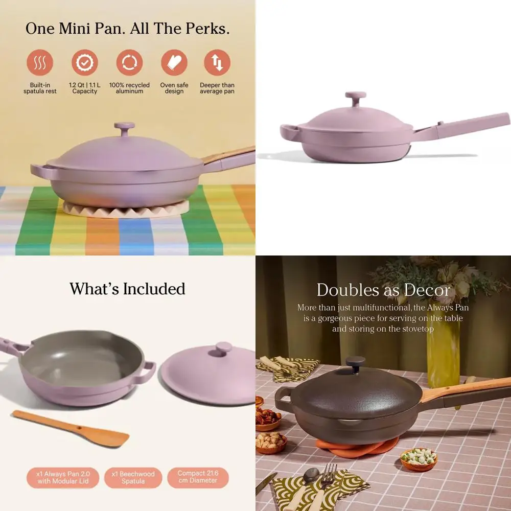 

Nonstick Ceramic Cookware Pan 8.5 (1.2 Qt) - 10-in-1 Aluminum Frying & Sauté Pan, Toxin-Free, Multipurpose Kitchenware