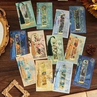 Vintage Oil Painting Metal Bookmarks - Hollow Hot Stamping Long Tassel Bookmarks - Stationery Gifts for Book Clubs, Book Lovers, 6