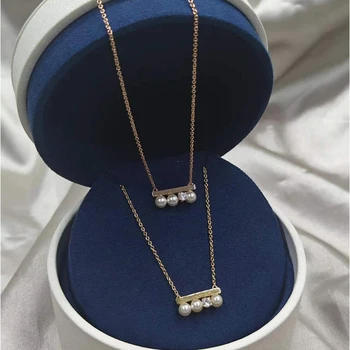 TASAKI luxury brand classic 925 sterling silver women&#x27;s small balance pearl simple necklace faceted accessories free shipping