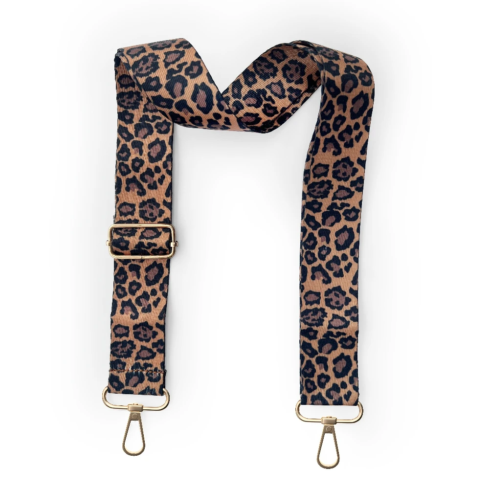Adjustable leopard print shoulder strap, crossbody bag strap accessory, fashionable replacement strap, bag shoulder strap