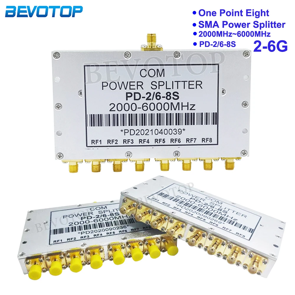 1PCS SMA Microstrip Power Splitter One Point Eight 2.0GHZ-6.0GHz SMA Female Connector RF Combiner WIFI 10W RF Power Splitter