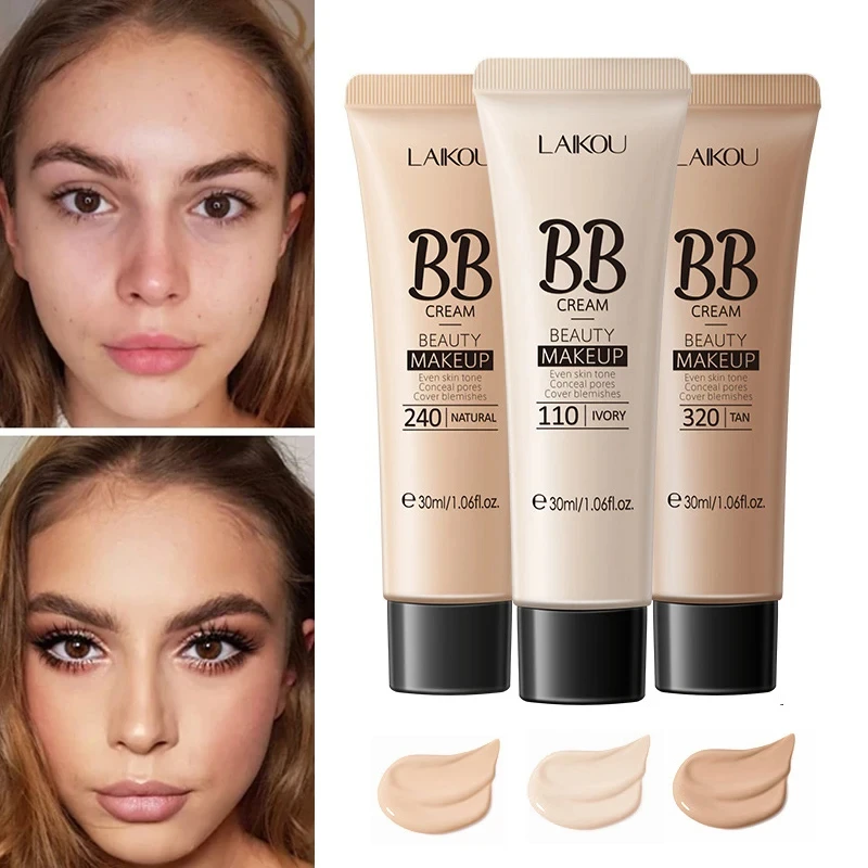 Crema BB que ilumina el tono uniforme de la piel, Base líquida, corrector hidratante, cubre imperfecciones, Base de maquillaje de poros Concel