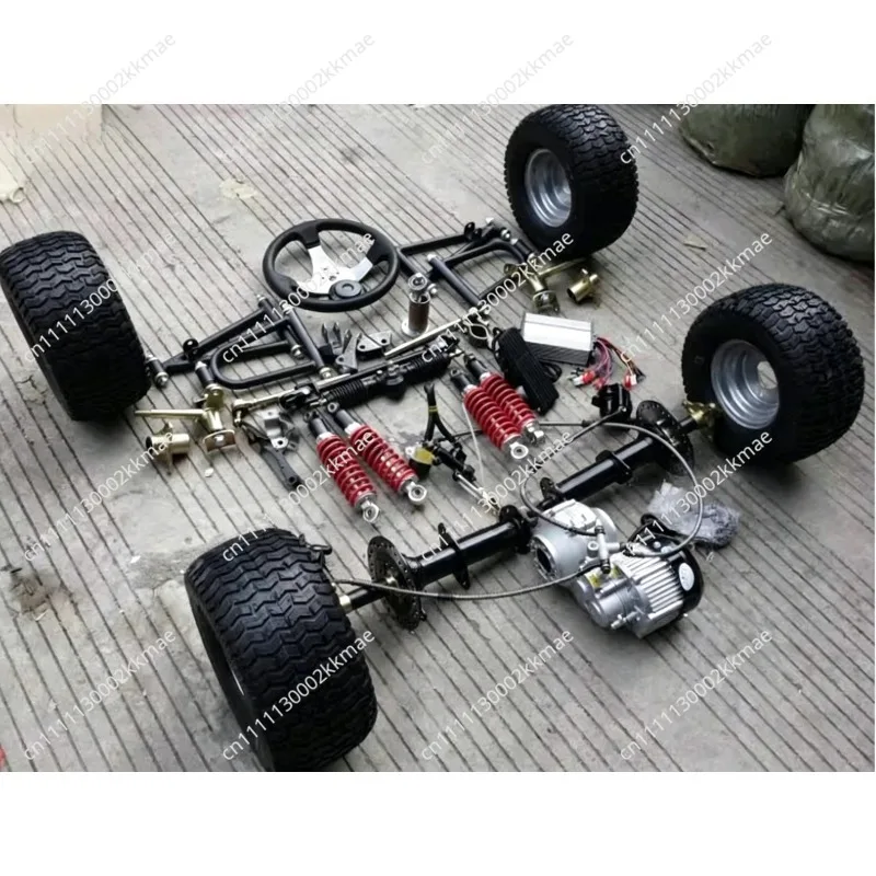 DIY Modifiziertes Elektrisches Vierrad-Kart Zubehör Vorderradaufhängung Lenkung Differential Antriebsmotor Hinterachse 6 Zoll