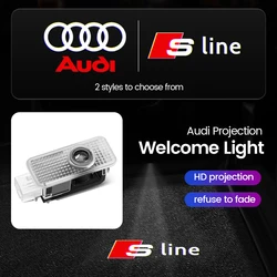 Car Door Decoration Laser Projector Logo Lights LED HD Welcome Lamp For Audi A1 A3 8P 8V A4 A5 A6 A7 A8 Q3 Q5 Q7 Q8 Sline TT RS