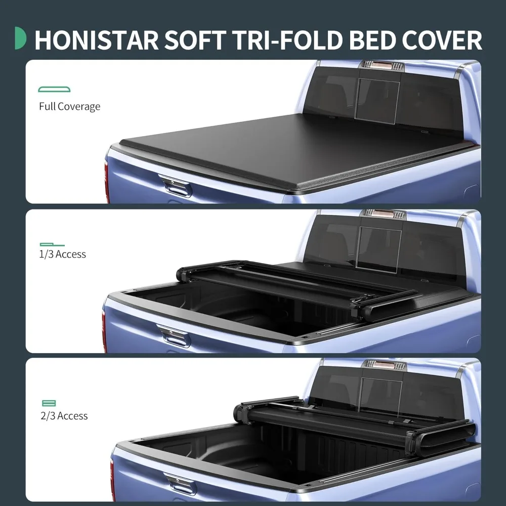 Accessori esterni Copertura morbida per tonneau tripla adatta per Toyota Tacoma 2024 2025 con sistema binario