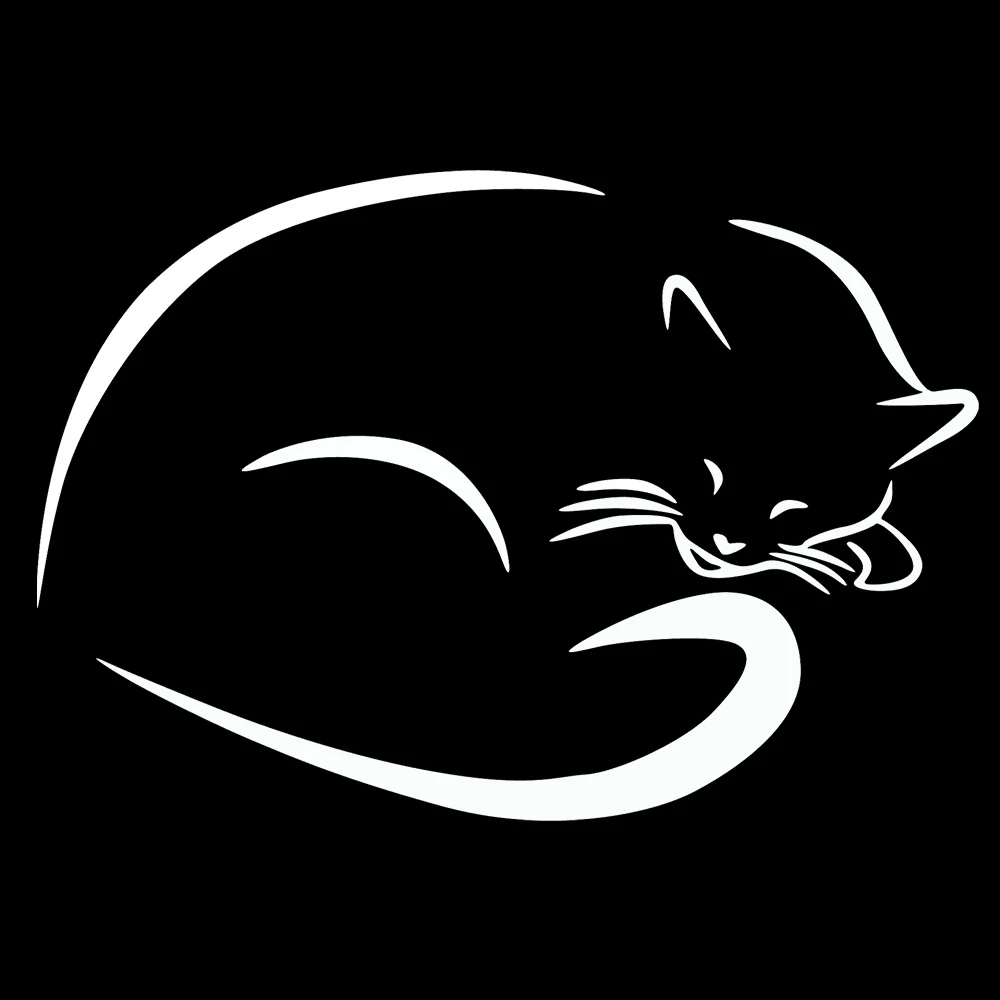 YJZT 15cmX10.3cm Interesting Animal Sleeping Cat Car Sticker Decal Black/Silver Vinyl Accessories