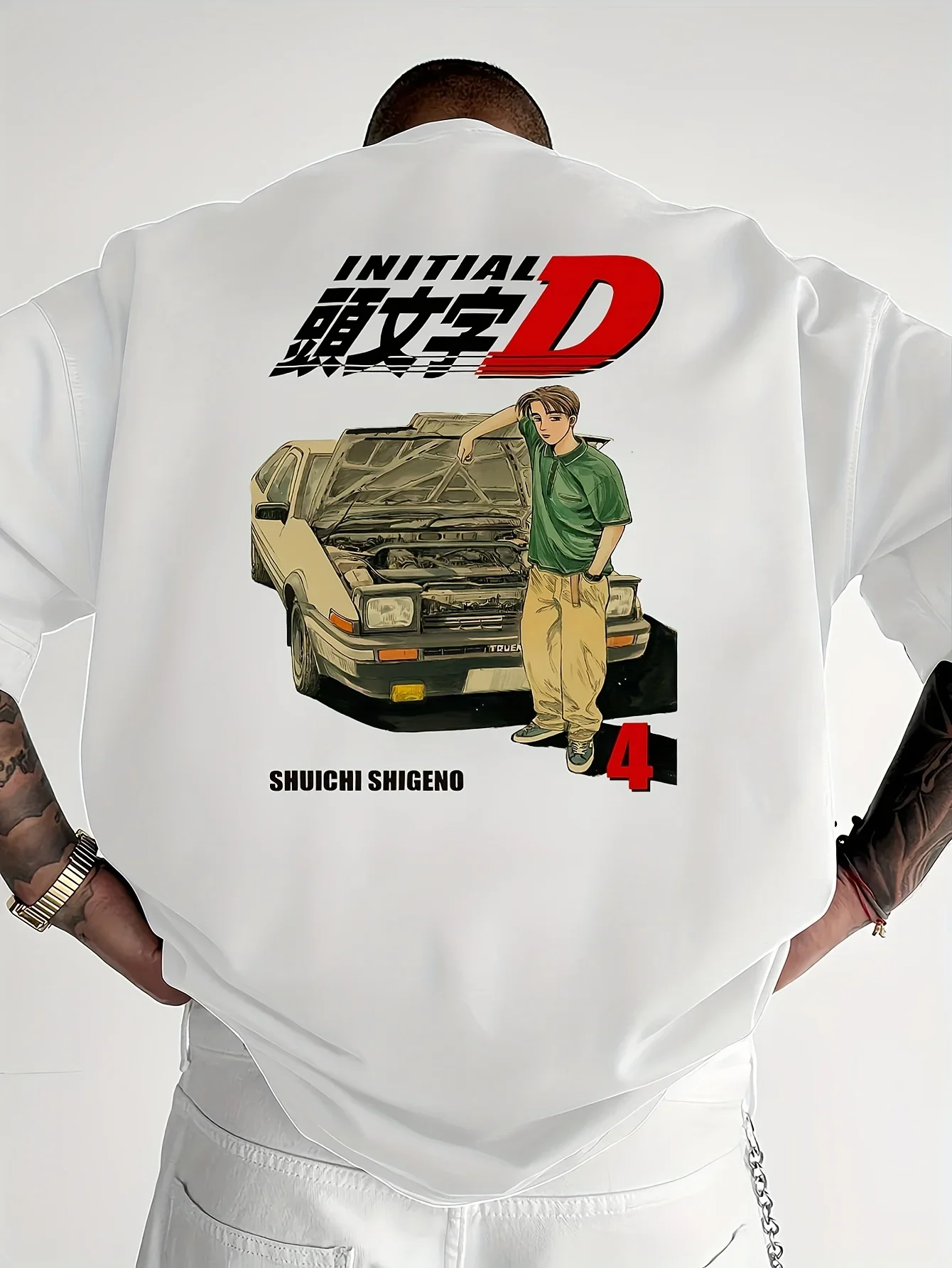 T-shirt à manches courtes et col rond pour hommes, 100% pur coton, à la mode, décontracté, ample, motif de voiture de sport etis