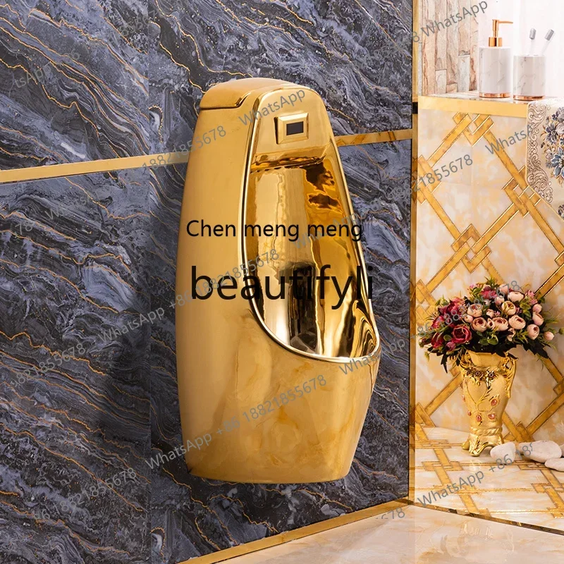 B178 Golden urinal intelligent induction men's bathroom urinal hotel light luxury urinal2936