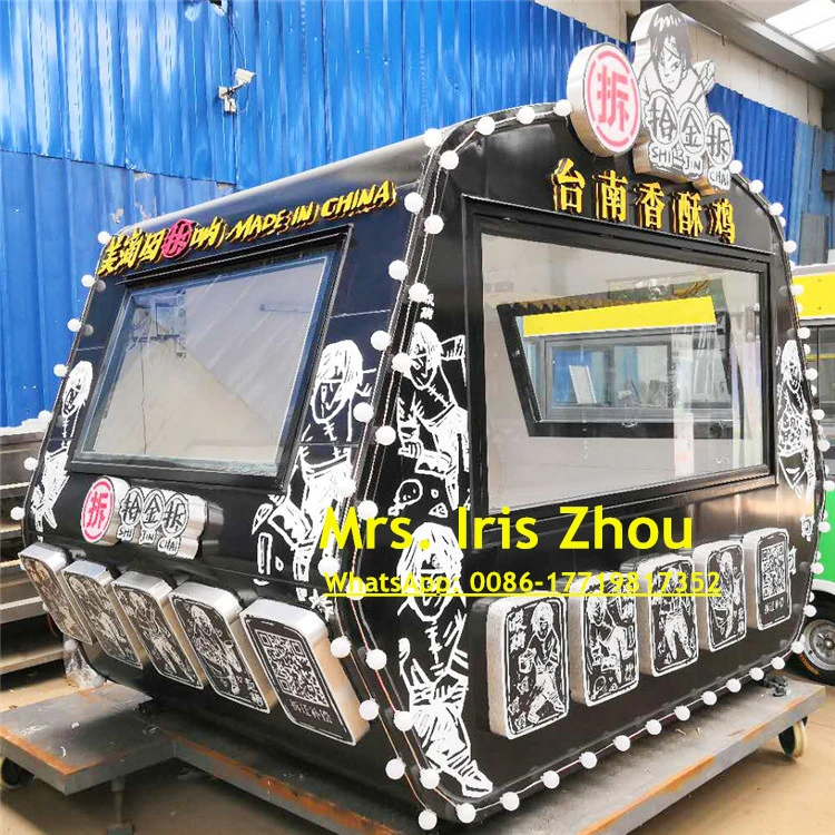 Furgone da cucina mobile per camion di cibo per pizza di nuovo design, furgone per cibo da cucina per pollo fritto in vendita