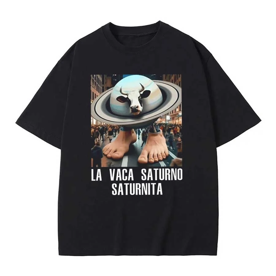 

Футболка La Vaca Saturno Saturnita, забавные итальянские футболки Brainrot Meme Y2k, мягкие хлопковые летние футболки унисекс в стиле хип-хоп P1013