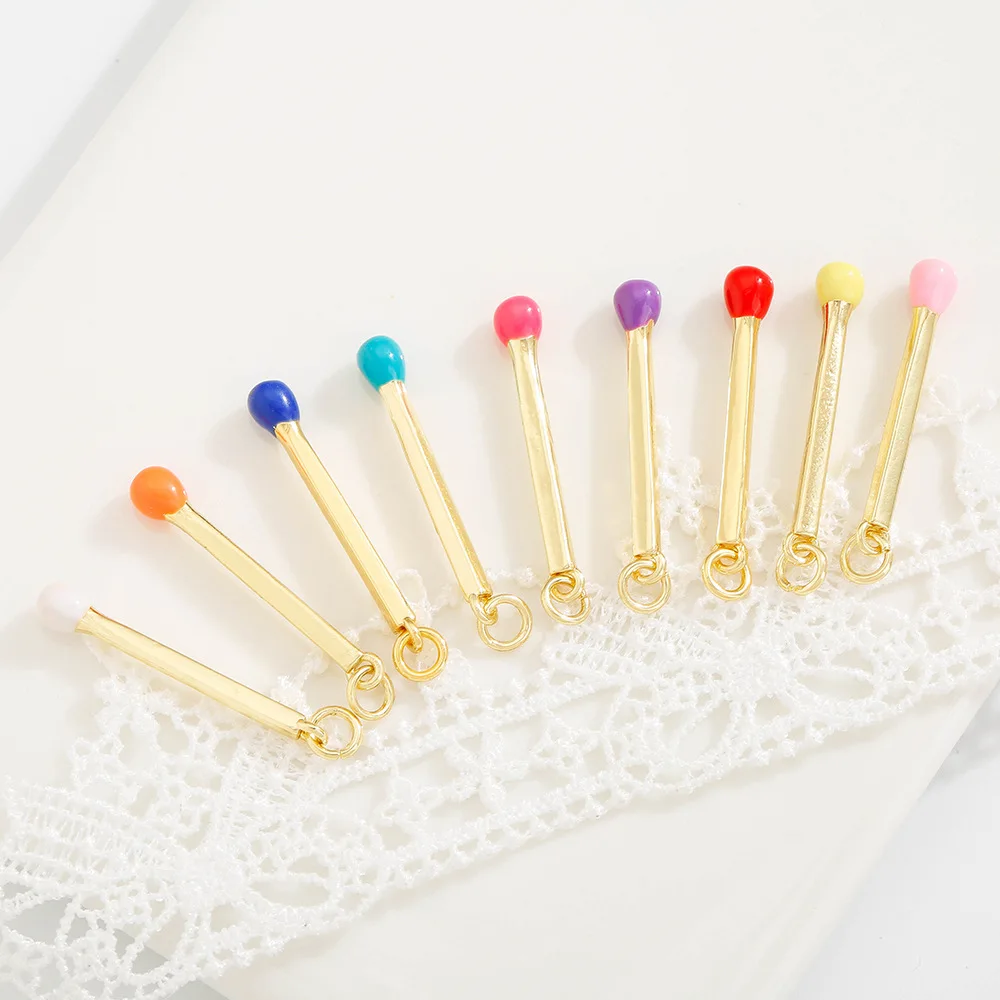 

diy simple alloy rainbow-colored matchstick-shaped elegant bracelet, necklace, earrings and accessories