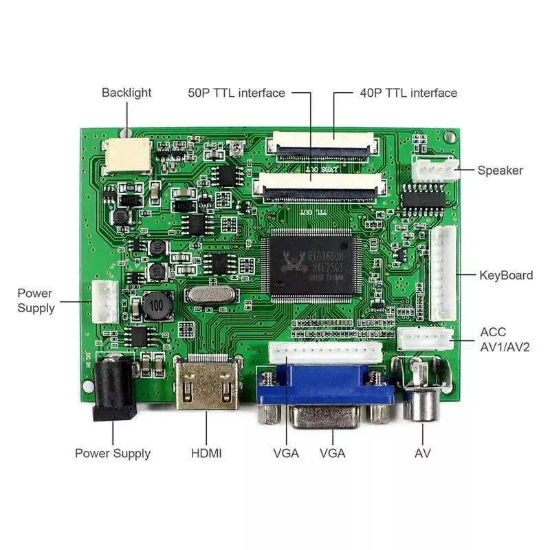 Imagem -05 - Polegada 1280x800 Display Lcd Mais Hdmi Vga 2av Placa de Controle Monitor Lvds Painel de 40 Pinos Ej101ia01g 10.1