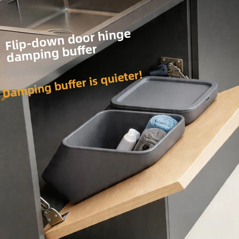 home 45 Degree Drop Down Door Buffer Hinge, Spring Support Hinge for Flip Cabinet Sink Cabinet Storage Cupboard