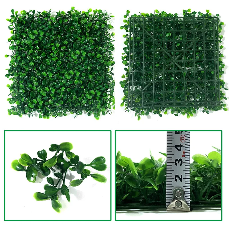 Artificial Plants Grass Wall Panel Boxwood Hedge Greenery UV Protection Green Decor Privacy Fence Backyard Screen Wedding view 2