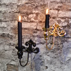 PEANDIM Wall Hanging Candlestick Wall Lamp Scented Candle Decoration Gold Black Candle Holder Home Bar Outdoor Candle Lantern
