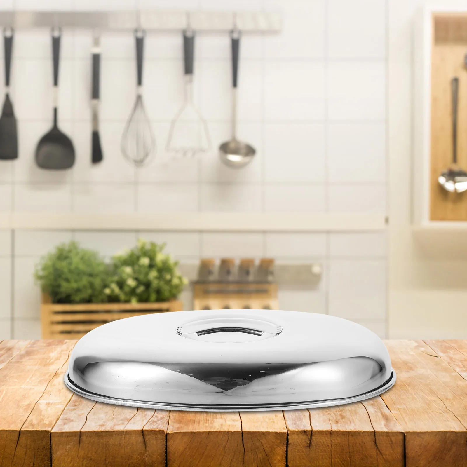 

Stainless Steel Steak Food Protective Oilproof Basting Cover For Griddle Burgers Cheese Kitchen Accessories Household