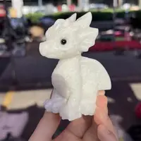 1PCS Natural White Marble Jade Dragon Carving Crystal Statue for Powerful Healing Reiki Home Decor Unique Holiday Gift 5
