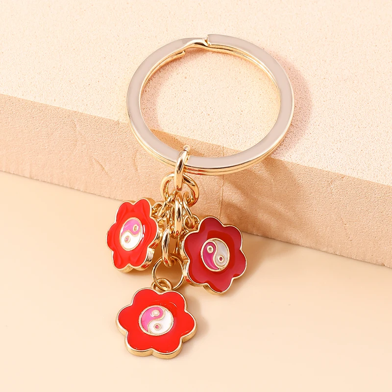 Aihua 40 Farben Niedlicher Pflanzen-Schlüsselanhänger Emaille Sakura-Blumen-Schlüsselanhänger für Frauen Mädchen Handtasche Anhänger Autoschlüsselhalter DIY Schmuck Geschenke – Detail 27