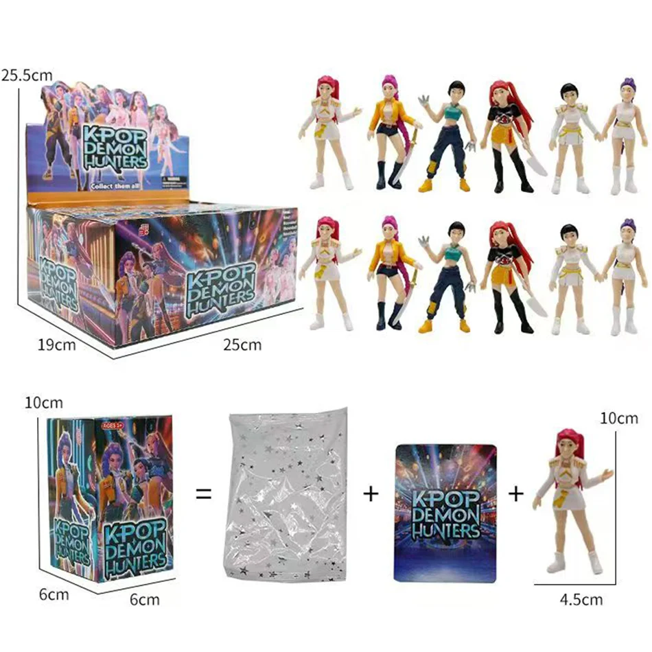 Hto Anime Demon Hunters blind box Demon Hunters Rumi Mira Zoey Tiger Toy Desk Decoration Statues Ornament Kid Christmas Gifts