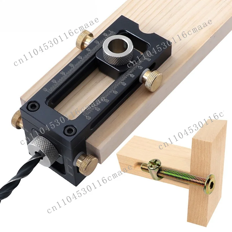 Woodworking 2-in-1 Punching Positioner Cross Oblique Flat Head Punch Crib Screw Punching Auxiliary Tool