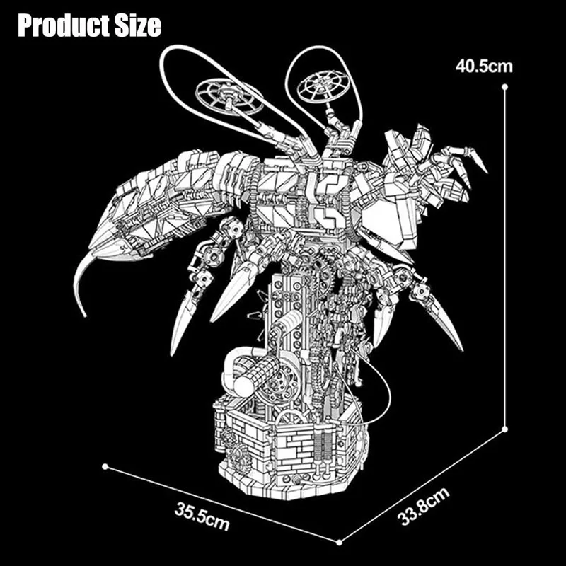 City MOC 1698pcs Mechnical Insects Bumblebee Model Kit Building Blocks DIY Creative Mech Bee Bricks Toys For Children Boys Gifts