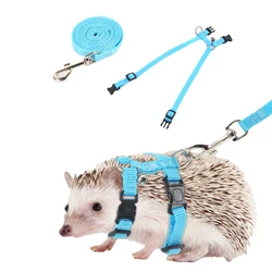 Adjustable Hedgehog Harness for Training Playing Traction Rope Small Animal Pet Outdoor Play (Blue,Pink)