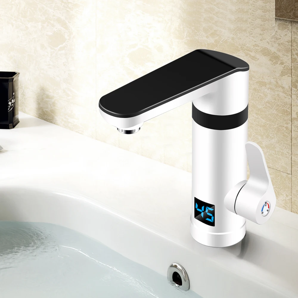 3000 W Instant Elektrische Wasserhahn Warmwasserbereiter Wasserhahn Schnelle Heizung Elektrische Wasserhahn mit Temperaturanzeige Für Küche Badezimmer 220 V