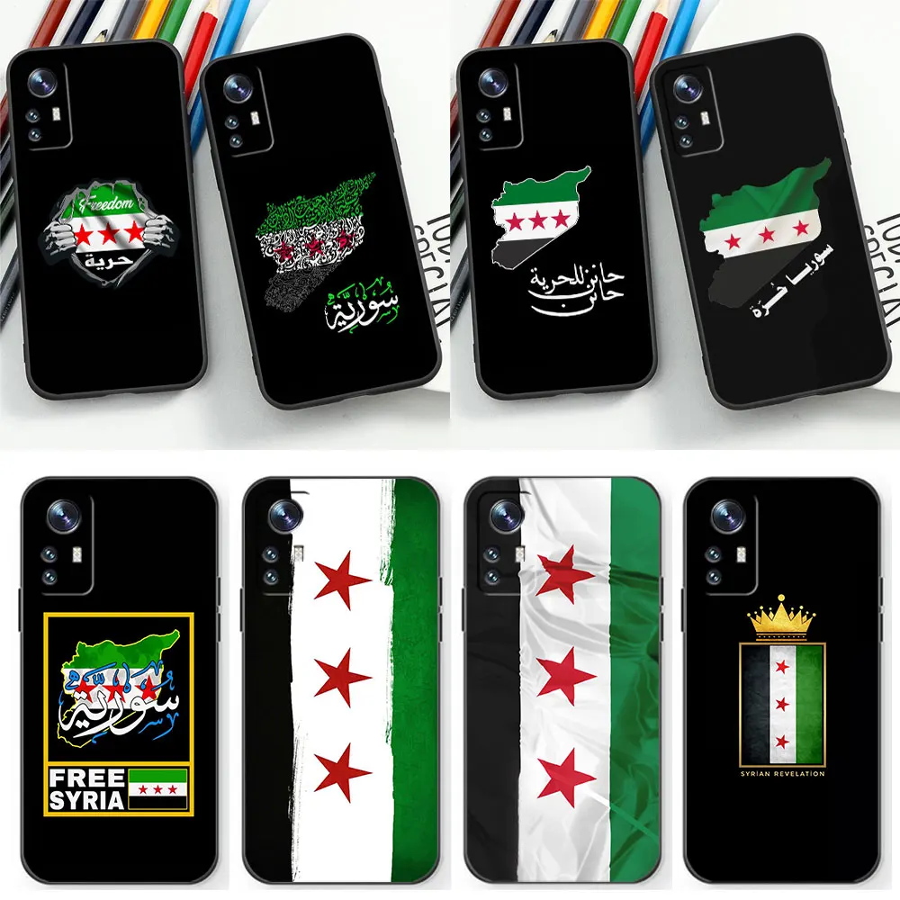 Syrian Revolution Flag Phone Case For Xiaomi Mi Poco M5 M4 M3 X5 X4 X3 X2 F5 F4 F3 F2 GT Pro Nfc Note12TUrbo K60 5G Black Cover