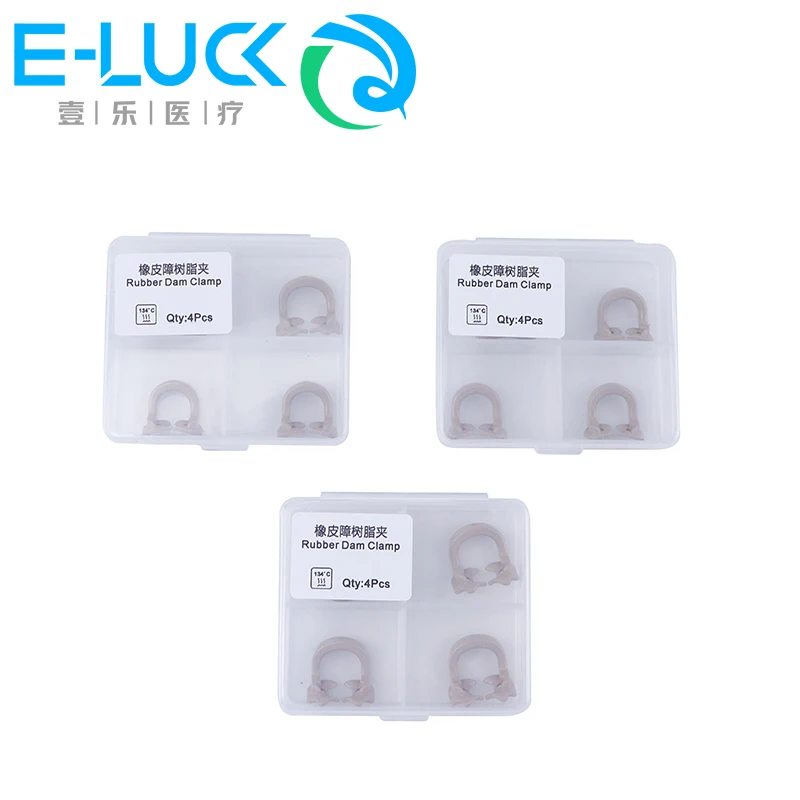 4Pcs/Box Dental Rubber Dam Clamps Barrier Clip Resin Material Dental Lab Dentist Tools Dentistry Product