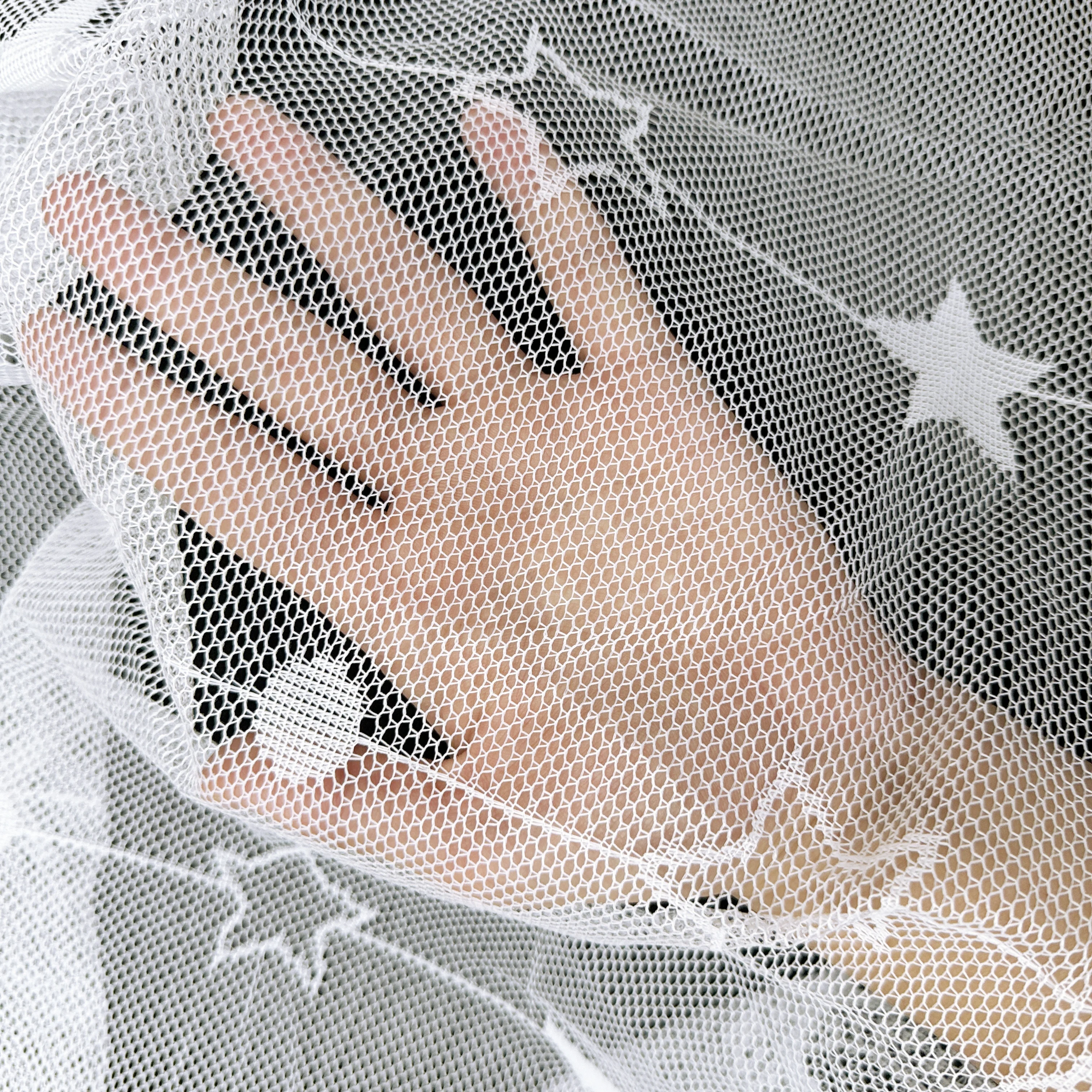 Nordic Stars, Moon Flowers, White Lace, Short Curtains, Embroidered Lace Bottoms, Curtain Rod Pockets, Tulle Short Drapery