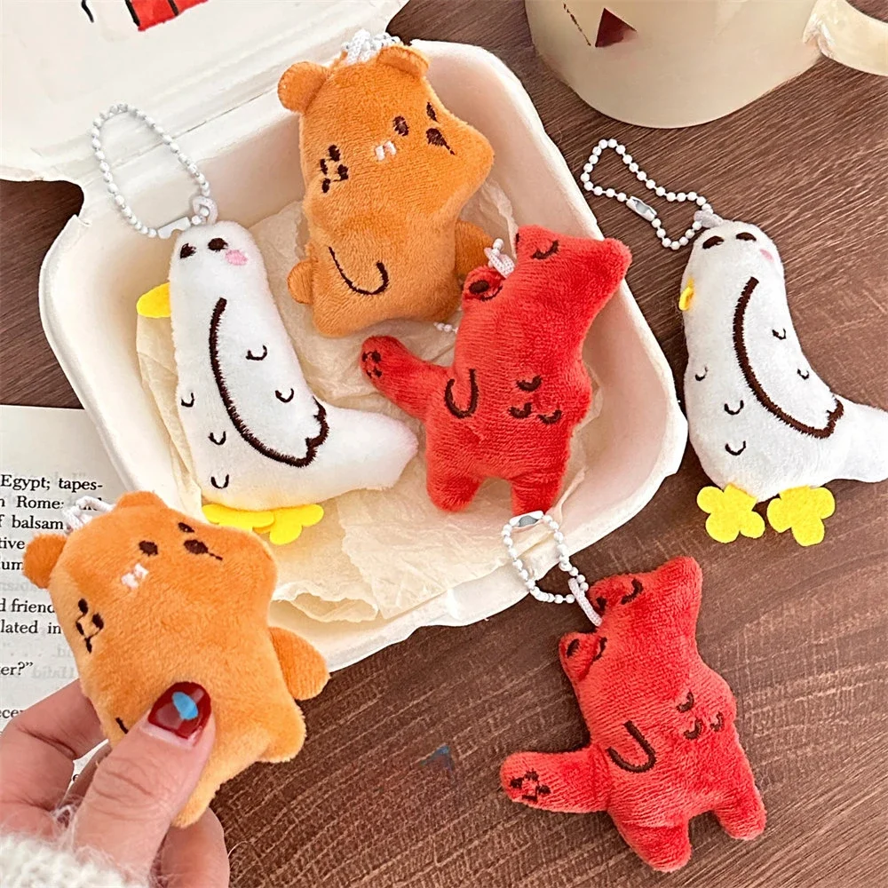 Stuffed Animals Plush Kawaii Cartoon Keychain with Small Animal Figurine Pendant Soft and Comfortable Brithday Gift for Friend