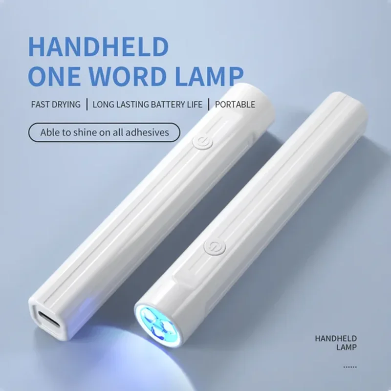 USB Rechargeable Mini Nail UV Lamp, Pen Type Portable Gel Polish Curing Flashlight, Single Finger Manicure Tools