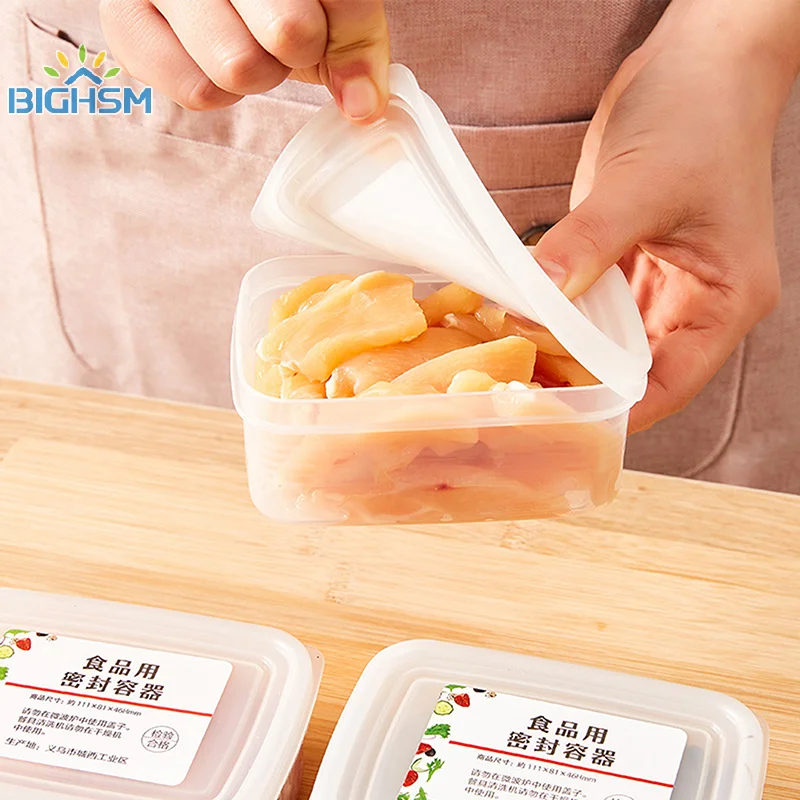 Mini caja de almacenamiento sellada para mantener alimentos frescos, contenedores sellados, organizador de nevera, caja de sellado de congelación de carne de fruta, caja de almacenamiento de cocina