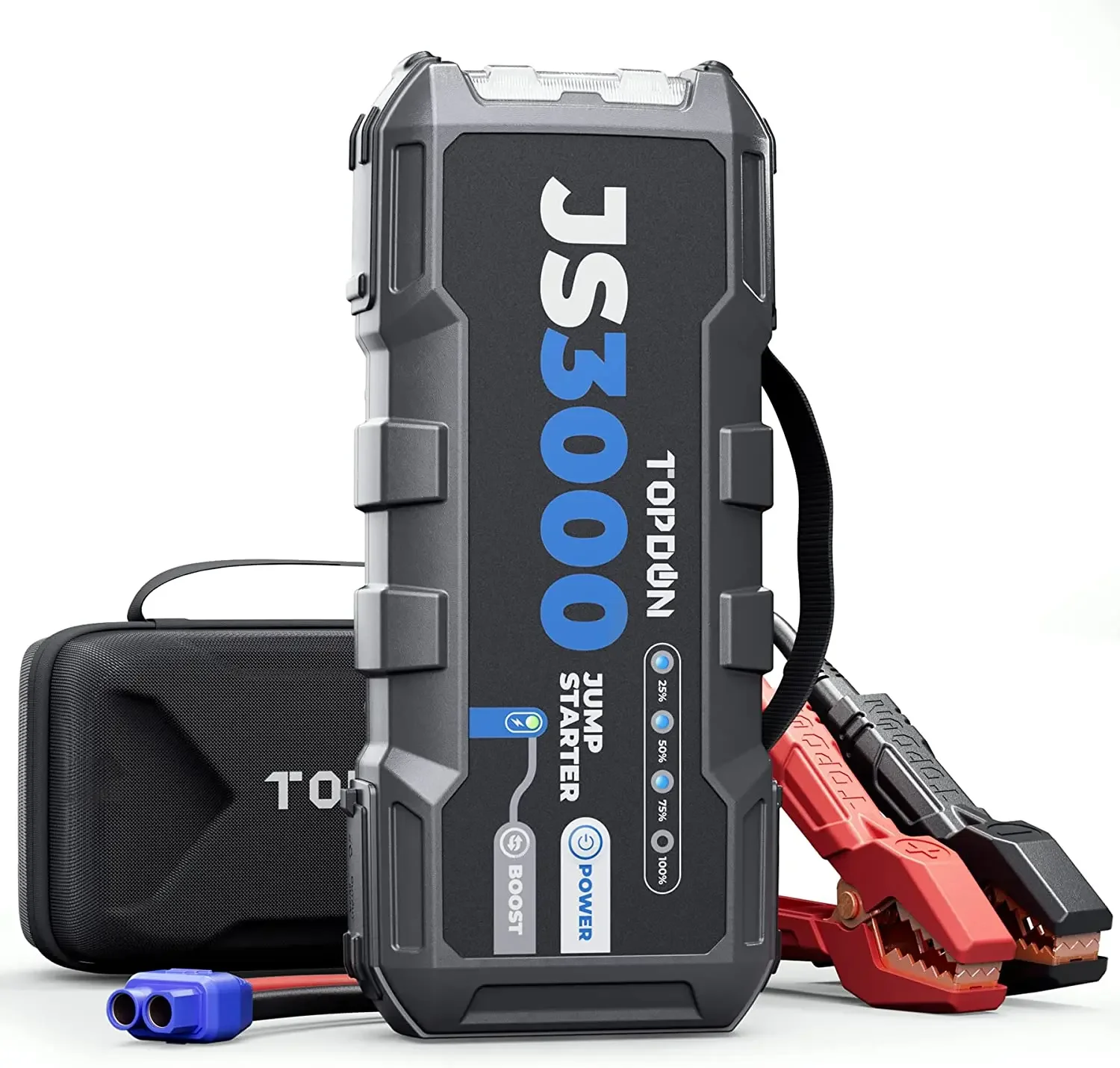 

portable multi function super capacitor TOPDON JS3000 multi-function battery booster powerbank jump starter power bank for car