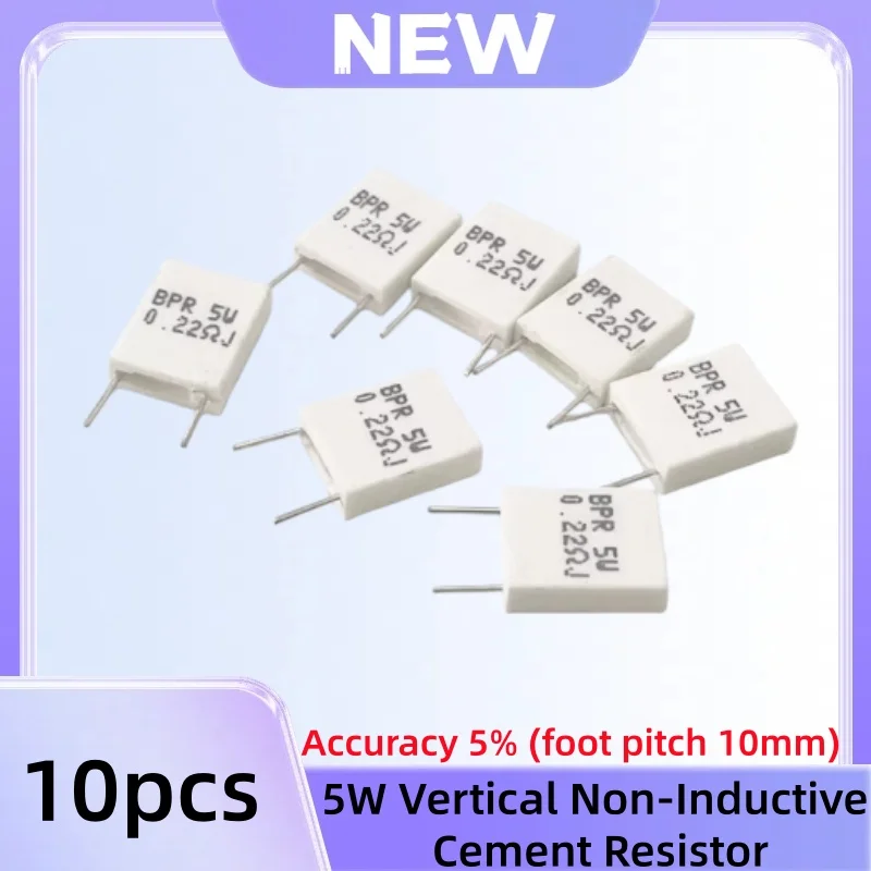 10 قطعة مقاوم أسمنتي غير حثي 5 واط 0.01R/0.015/0.022/0.025/0.033/0.036R