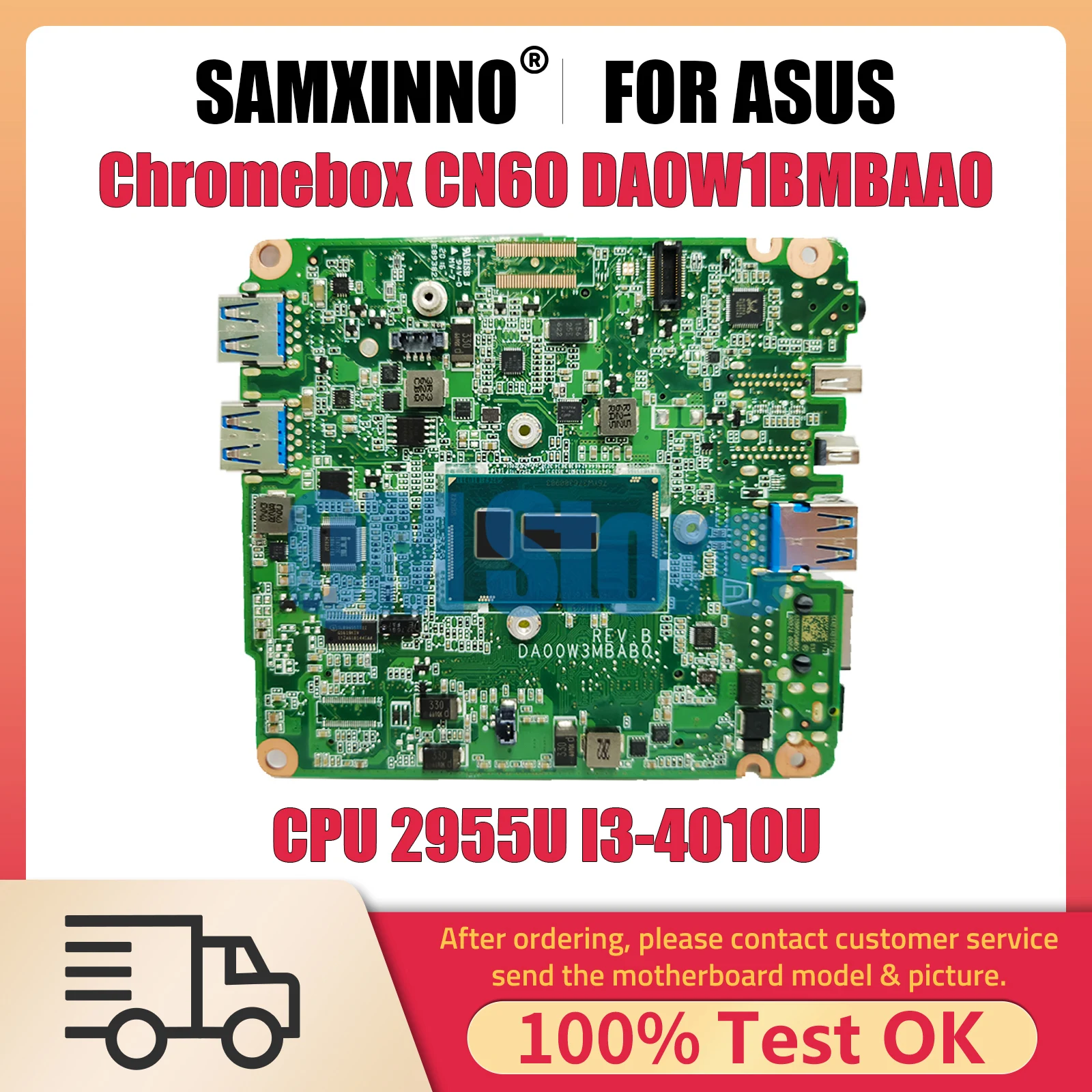 CN60 Notebook Mainboard For ASUS Chromebox CN60 DA0W1BMBAA0 Laptop Motherboard With CPU 2955U I3-4010U