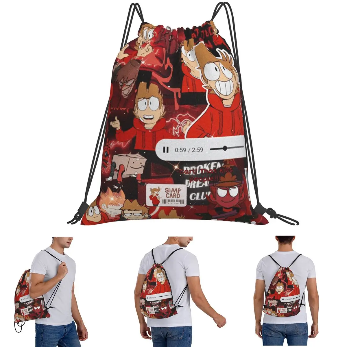 Eddsworld (6) حقائب ظهر عصرية محمولة برباط وحقيبة رياضية للجيب وحقائب كتب لطلاب السفر