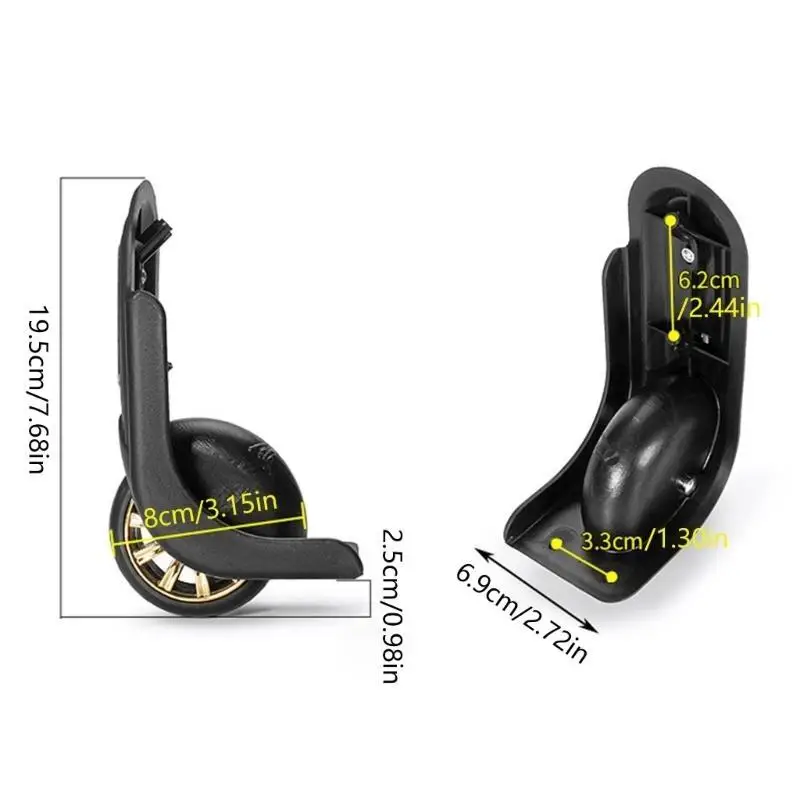 D46D 1 Пара чемоданные колеса замена молчания багажные колеса запасные колеса для ремонта