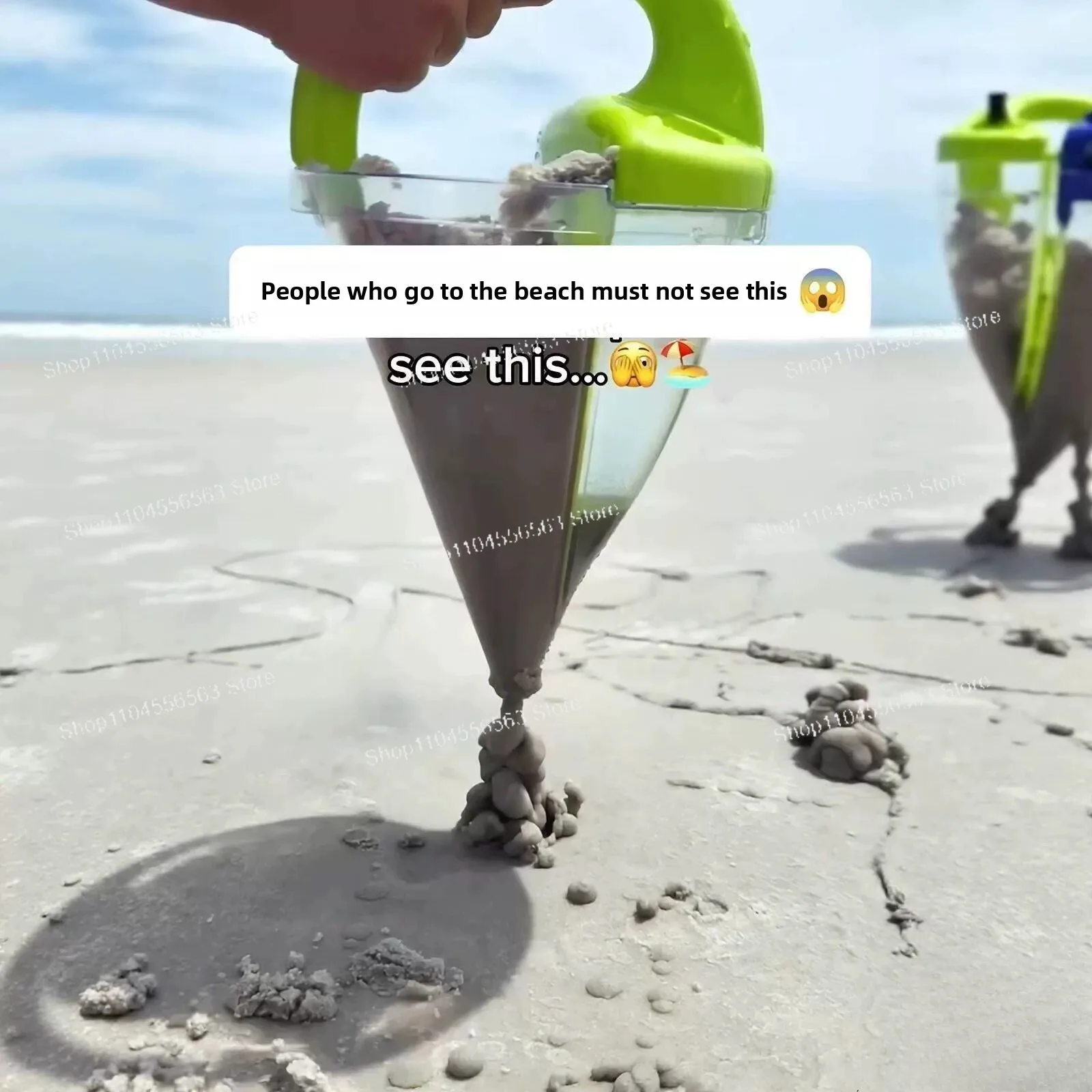 [Flowing Sand Canvas] Children's Beach Toys Sand Water Mixing Funnel Drawing and Writing Numbers