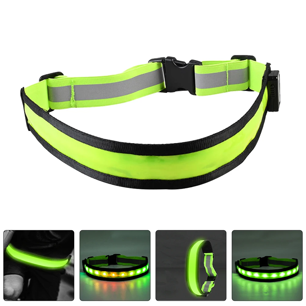 

2pcs Led Reflective Safety Belt Rechargeable Adjustable Night Running Light For Walking Cycling Outdoor Camping Comfortable