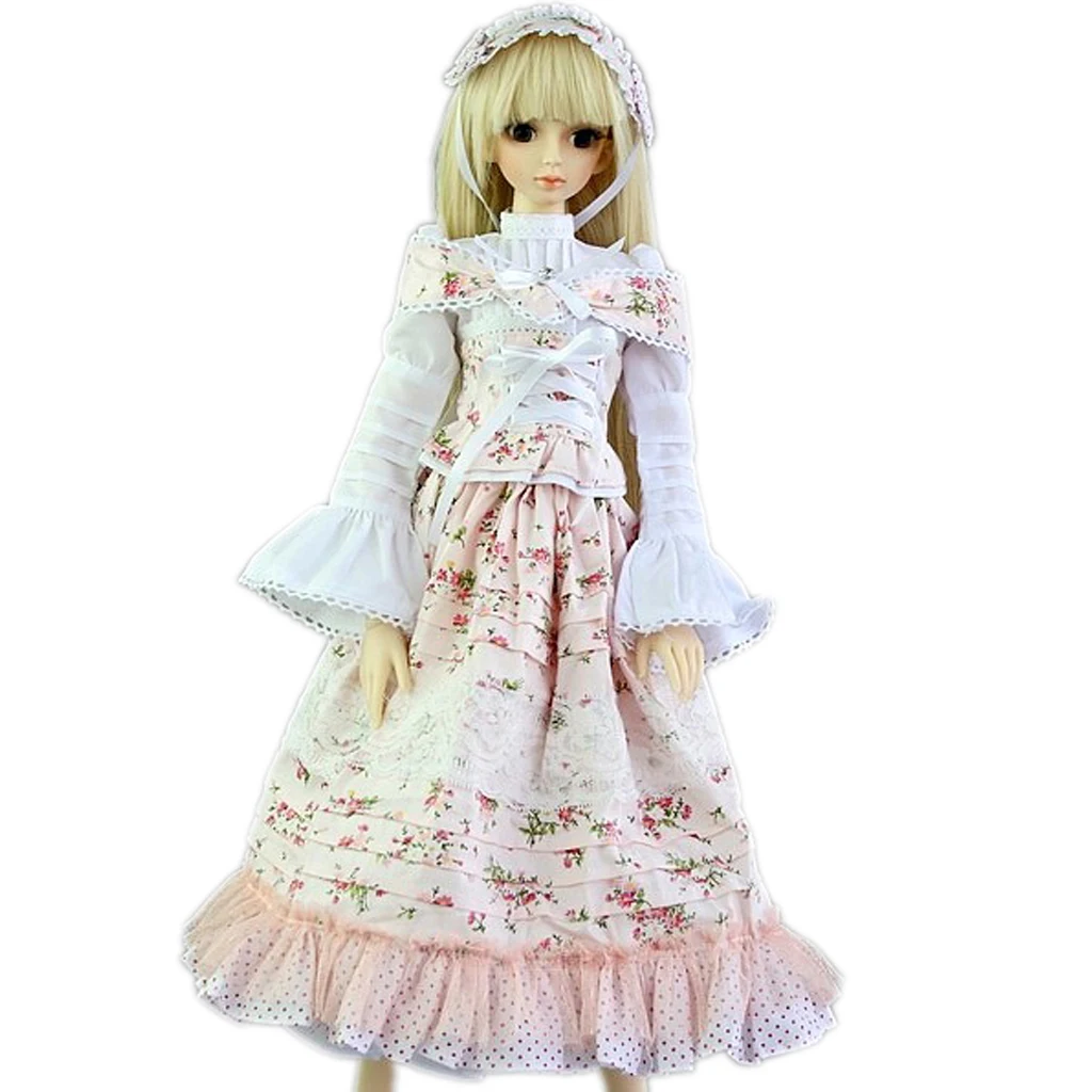 [wamami] 148# White Flower Floral Print Dress/Suit 1/4 MSD AOD BJD Dollfie