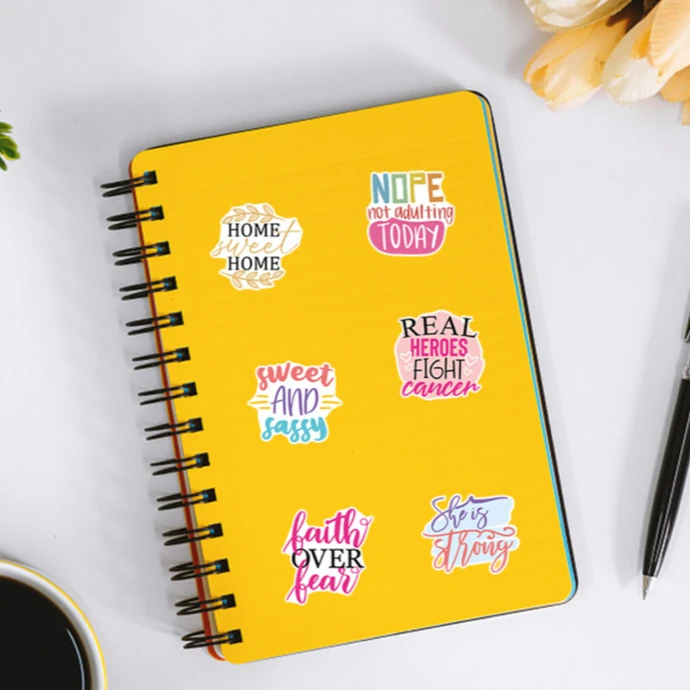 50PCS Inspirational Phrase Waterproof Graffiti Stickers For Laptop Helmet Phone Case Decal BulingBulingStickers Store