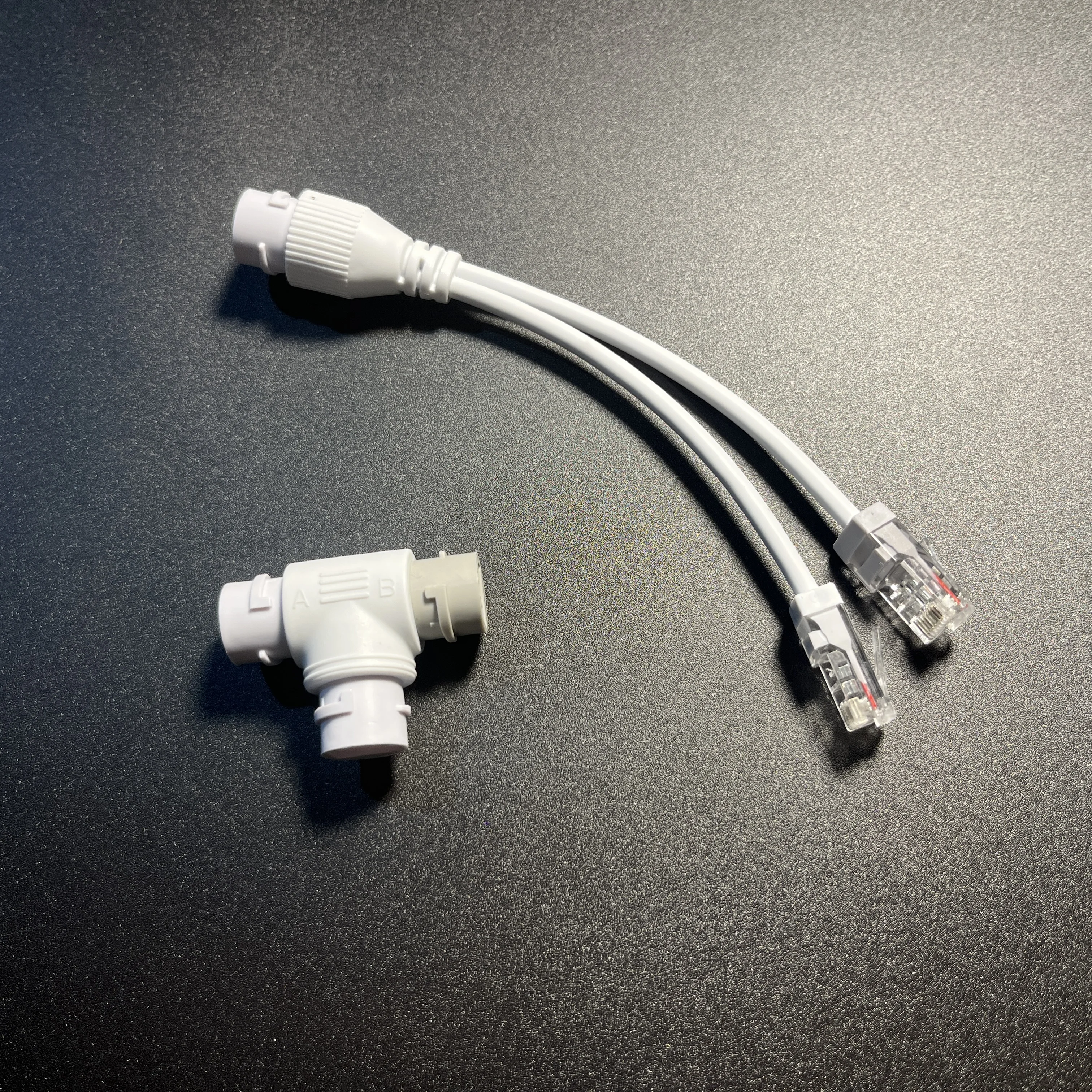 CCTV Accessories 2 In 1 POE Splitter POE Adapter Cable Three-Way RJ45 Head For IP Security Camera System
