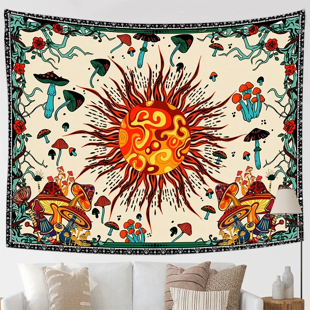 Sun Tapestry Living Room And Bedroom Home Decor With Installation Kit