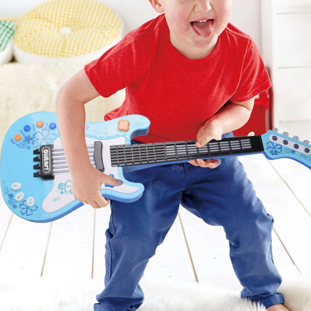 

Electronic Guitar Kids Musical Instruments Safe Premium Plastic Cartoon Design Children Guitar Toddler Educational Toys