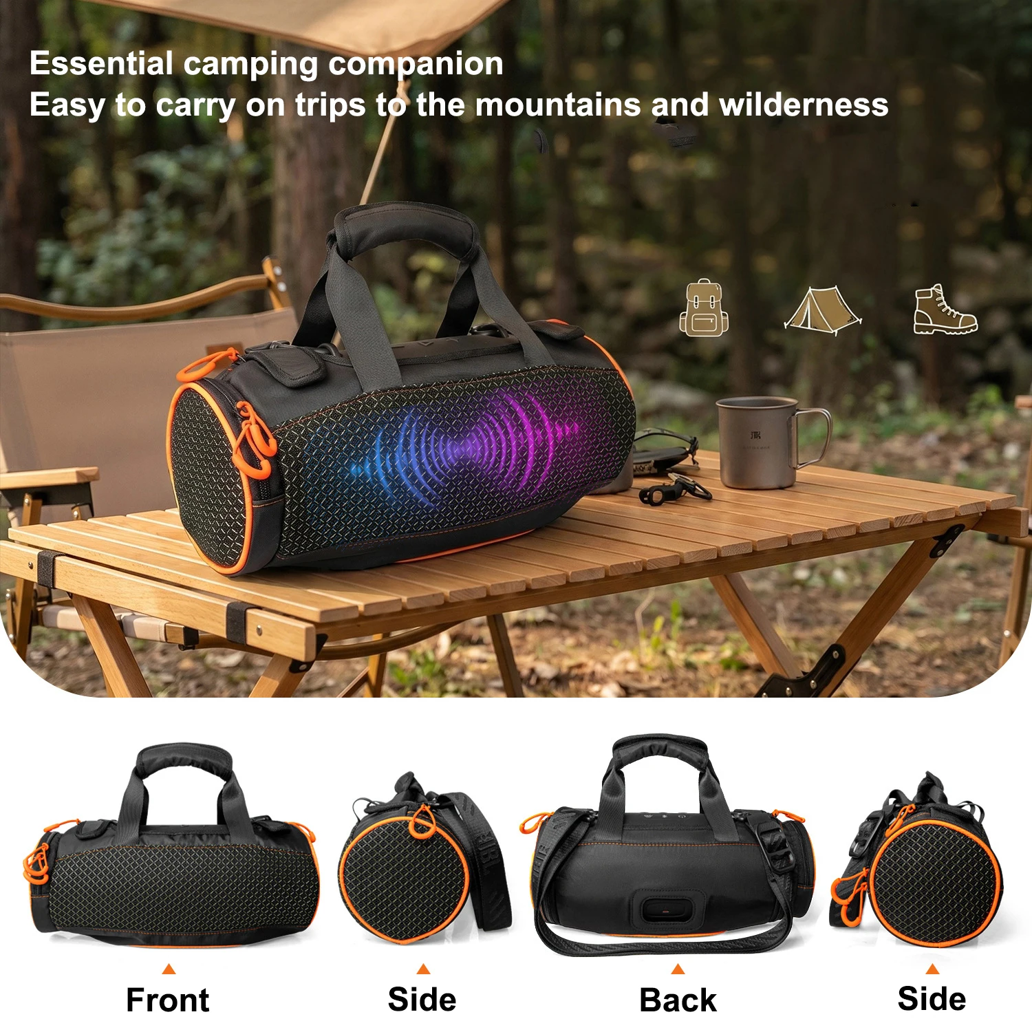 jbl-xtreme5用ハードケース防水耐衝撃ポータブルトラベルストレージバッグキャリーストラップ付きサイドポケット直接充電可能