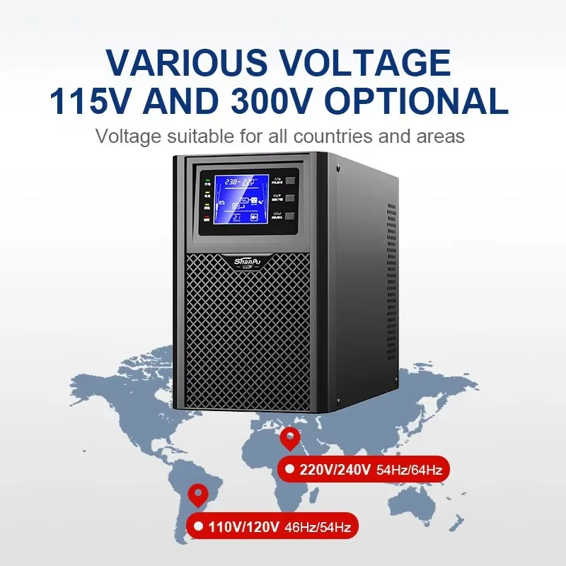 

LiFePO4 Online UPS Power Supply 2KVA/2KW Pure Sine Wave Single-phase 110V/220V Uninterruptible Power Supply with SNMP Card/RS232